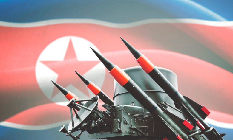 Nuclear weapon with North Korea flag