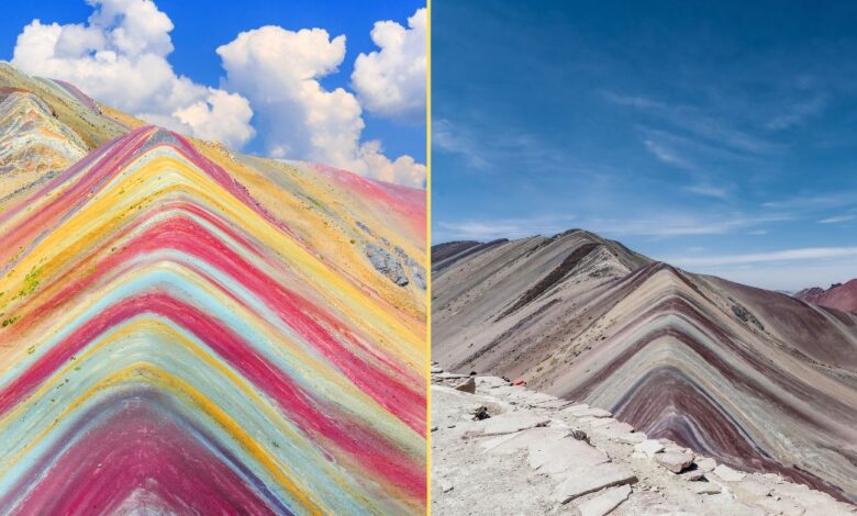 The rainbow mountains - instagram VS reality